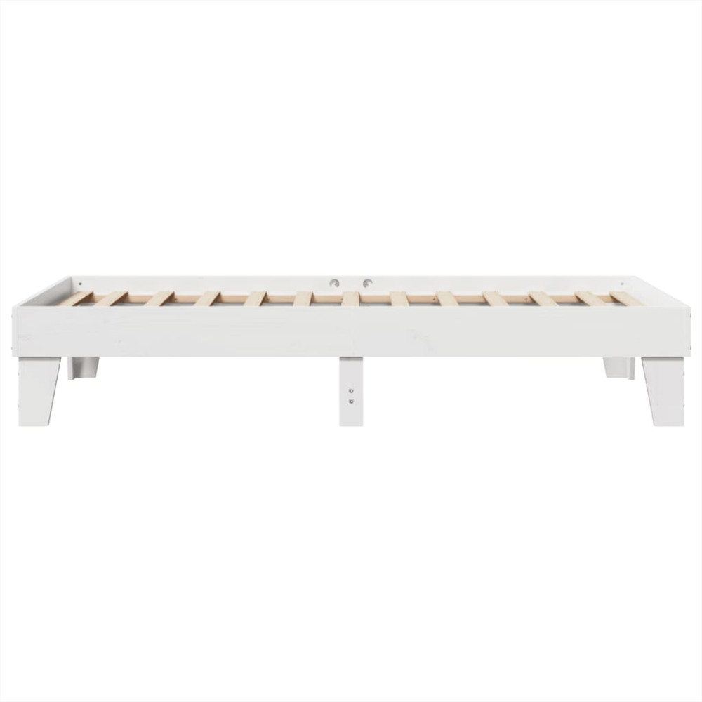 Produktbild för Sängram utan madrass vit 90x190 cm massiv furu