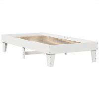Produktbild för Sängram utan madrass vit 90x190 cm massiv furu