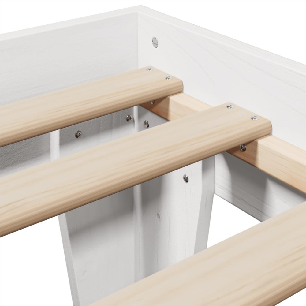 Produktbild för Sängram utan madrass vit 90x190 cm massiv furu
