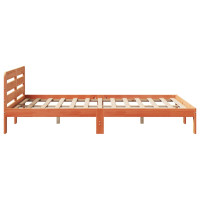 Produktbild för Sängram utan madrass vaxbrun 120x200 cm massiv furu