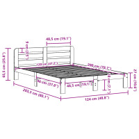 Produktbild för Sängram utan madrass vaxbrun 120x200 cm massiv furu