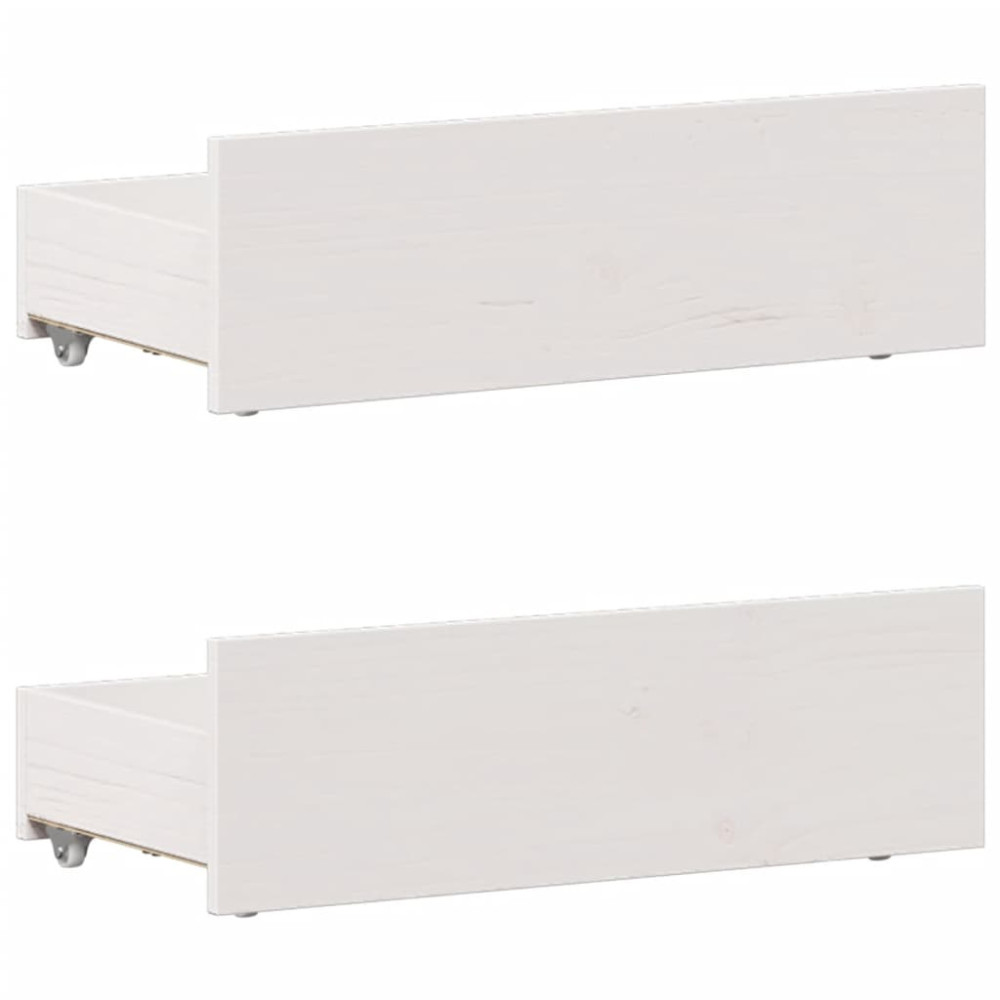 Produktbild för Sängram utan madrass med huvudgavel vit 90x200 cm massiv furu
