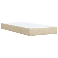 Produktbild för Ramsäng med madrass gräddvit 90x190 cm tyg