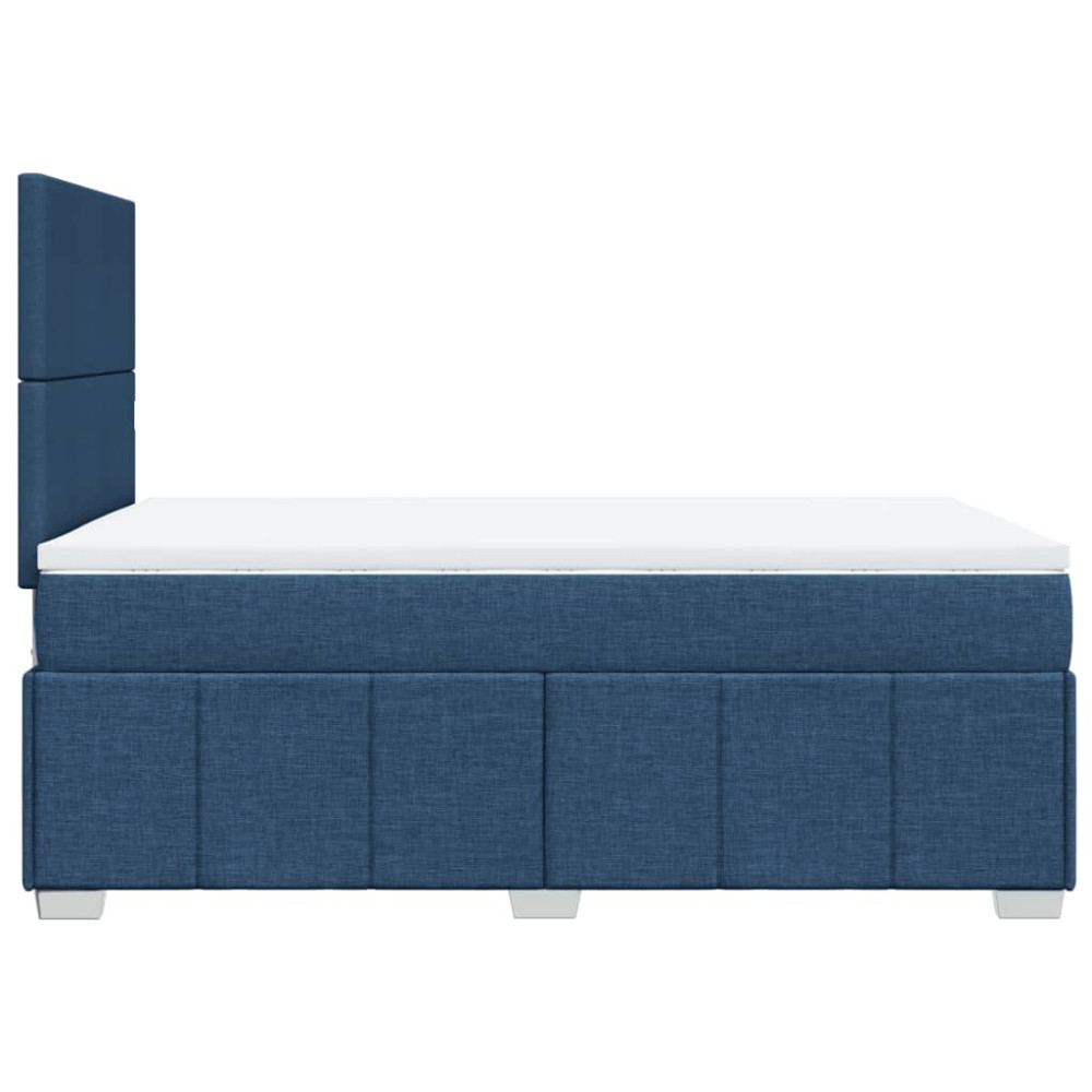 Produktbild för Ramsäng med madrass blå 120x200 cm tyg