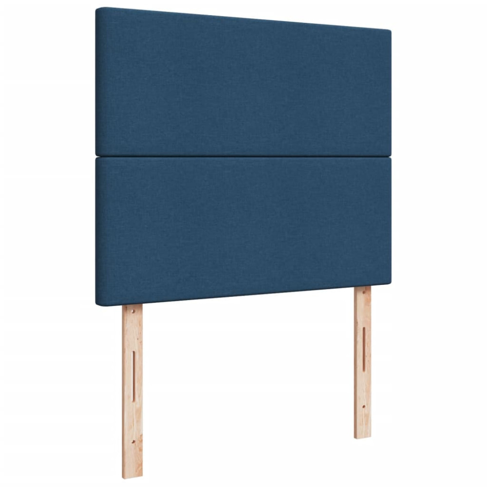 Produktbild för Ramsäng med madrass blå 120x200 cm tyg