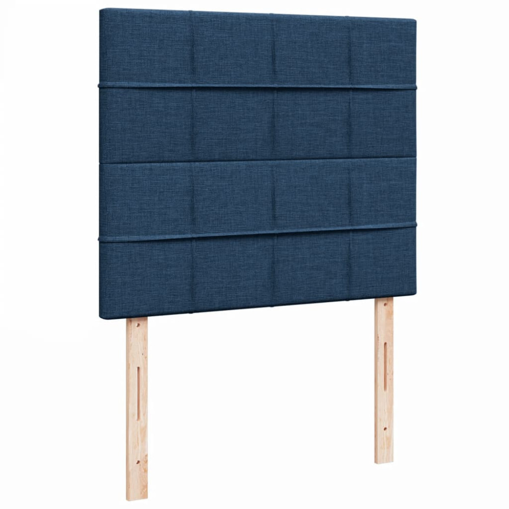 Produktbild för Ramsäng med madrass blå 120x200 cm tyg