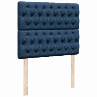 Produktbild för Ramsäng med madrass blå 120x200 cm tyg