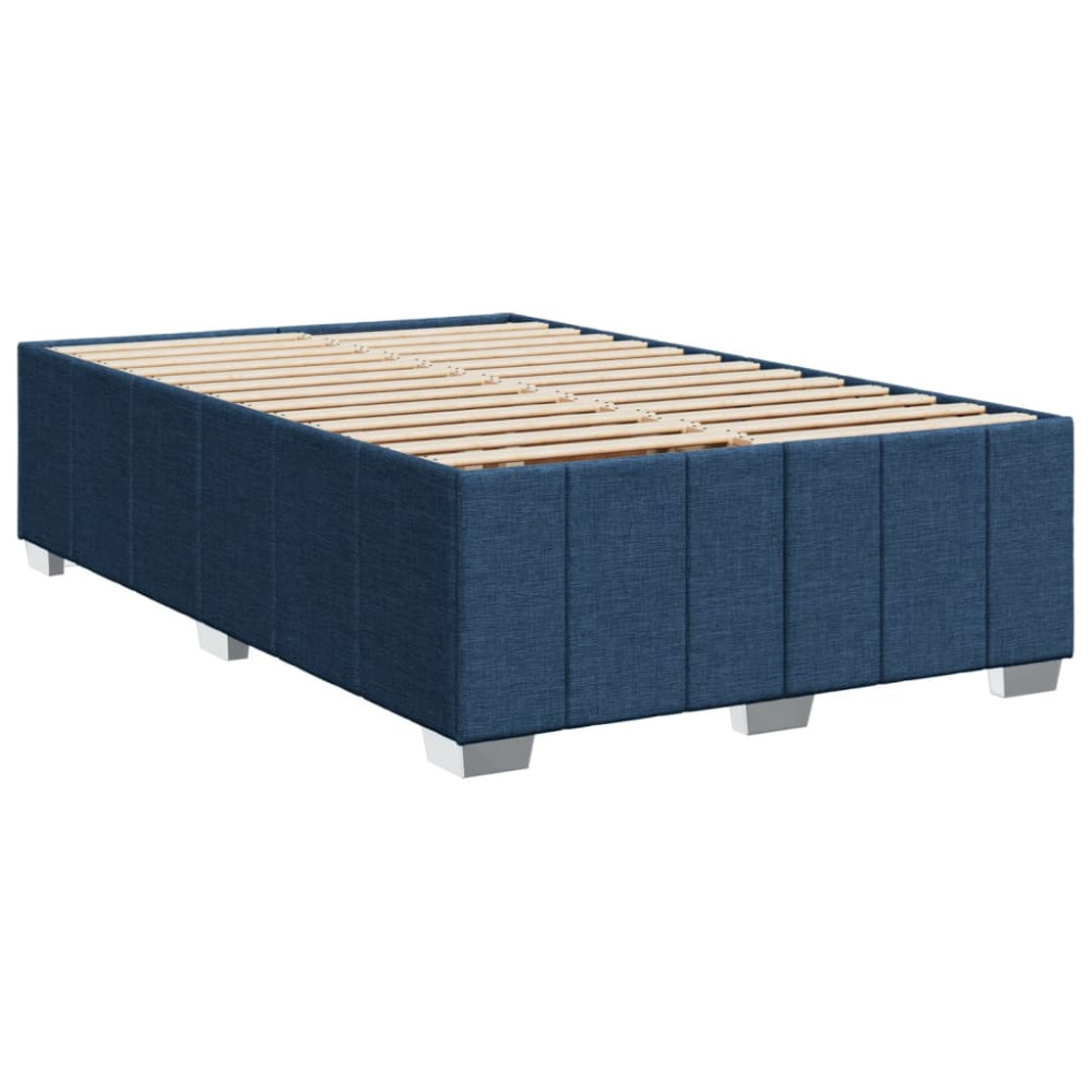 Produktbild för Ramsäng med madrass blå 120x200 cm tyg