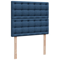 Produktbild för Ramsäng med madrass blå 120x200 cm tyg