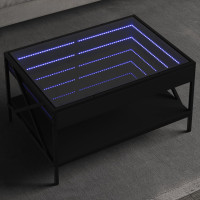 Produktbild för Soffbord med Infinity LEDs svart 70x50x38 cm