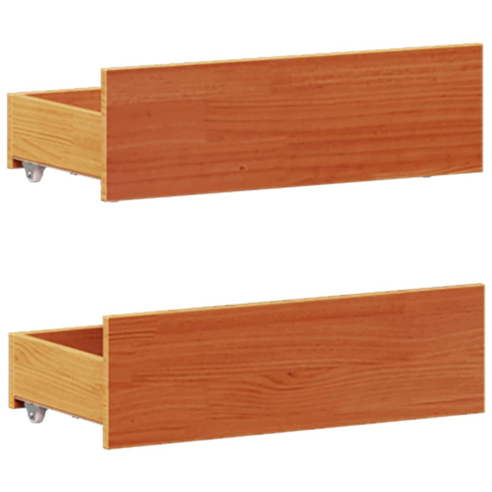 Produktbild för Sängram utan madrass med huvudgavel brun 120x200 cm massiv furu