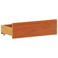 Produktbild för Sängram utan madrass med huvudgavel brun 120x200 cm massiv furu