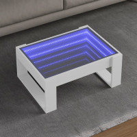 Produktbild för Soffbord med Infinity LEDs vit 70x53x30 cm