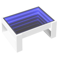 Produktbild för Soffbord med Infinity LEDs vit 70x53x30 cm