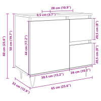 Produktbild för Badrumsskåp sonoma-ek 65x33x60 cm konstruerat trä