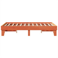 Produktbild för Sängram utan madrass vaxbrun 135x190 cm massiv furu