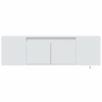 Produktbild för Väggmonterad tv-bänk LEDs vit 135x31x39,5 cm