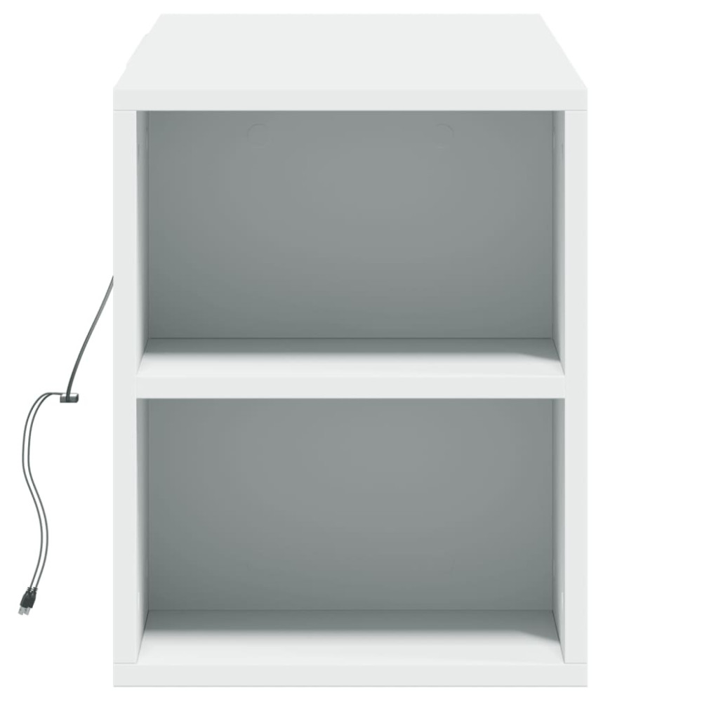 Produktbild för Väggmonterad tv-bänk LEDs vit 135x31x39,5 cm
