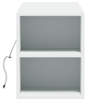 Produktbild för Väggmonterad tv-bänk LEDs vit 135x31x39,5 cm