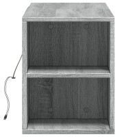 Produktbild för Väggmonterad tv-bänk LED grå sonoma 135x31x39,5 cm