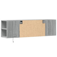 Produktbild för Väggmonterad tv-bänk LED grå sonoma 135x31x39,5 cm