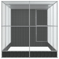 Produktbild för Voljär med förlängning silver 416x203x216 cm stål
