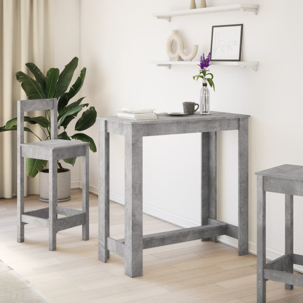 Produktbild för Barbord betonggrå 102x50x103,5 cm konstruerat trä