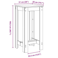 Produktbild för Barbord rökfärgad ek 51x50x103,5 cm konstruerat trä