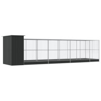 Produktbild för Voljär med utbyggnad silver 830x203x216 cm stål