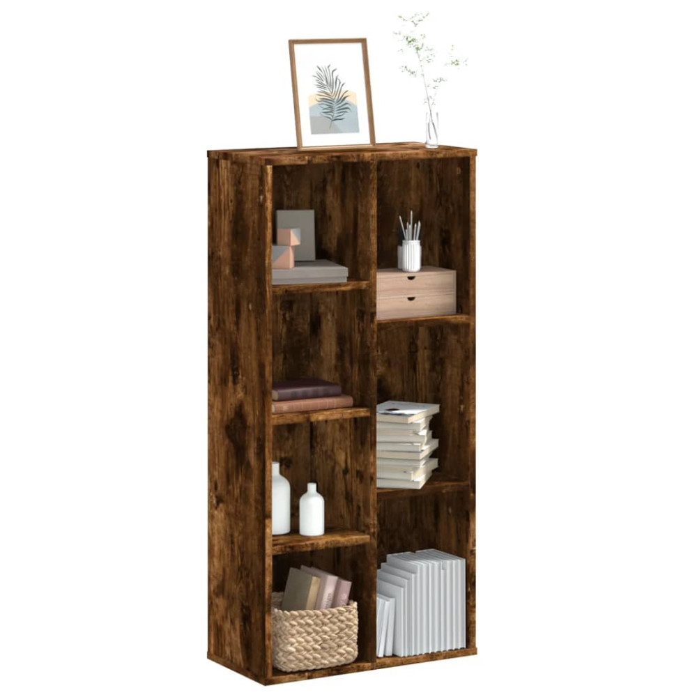 Produktbild för Bokhylla rökfärgad ek 50x25x105 cm konstruerat trä