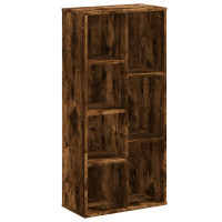 Produktbild för Bokhylla rökfärgad ek 50x25x105 cm konstruerat trä