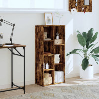Produktbild för Bokhylla rökfärgad ek 50x25x105 cm konstruerat trä