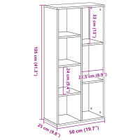 Produktbild för Bokhylla sonoma-ek 50x25x105 cm konstruerat trä