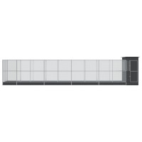 Produktbild för Voljär med utbyggnad silver 1037x203x216 cm stål