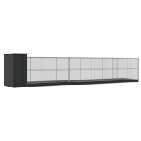 Produktbild för Voljär med utbyggnad silver 1037x203x216 cm stål