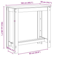 Produktbild för Barbord brun ek 102x50x103,5 cm konstruerat trä