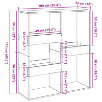 Produktbild för Bokhylla/Rumsavdelare sonoma-ek 100x33x115 cm