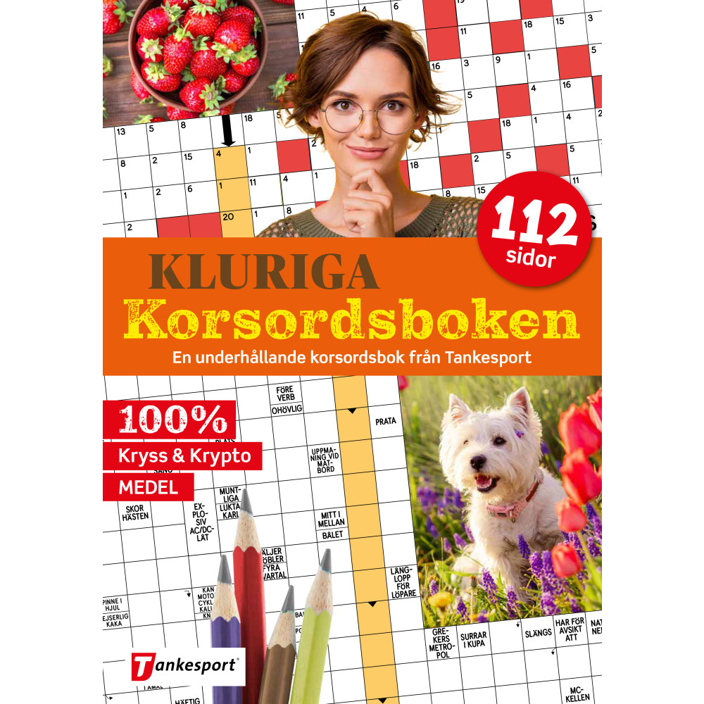 Produktbild för Kluriga korsordsboken : medellätta kryss (häftad)