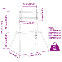 Produktbild för Tv-stativ för 37-86 tums skärm max VESA 400x600 mm 60 kg