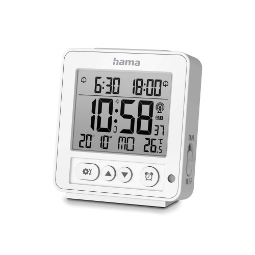 Hama Digital Alarm Clock "Rhodos" DCF White