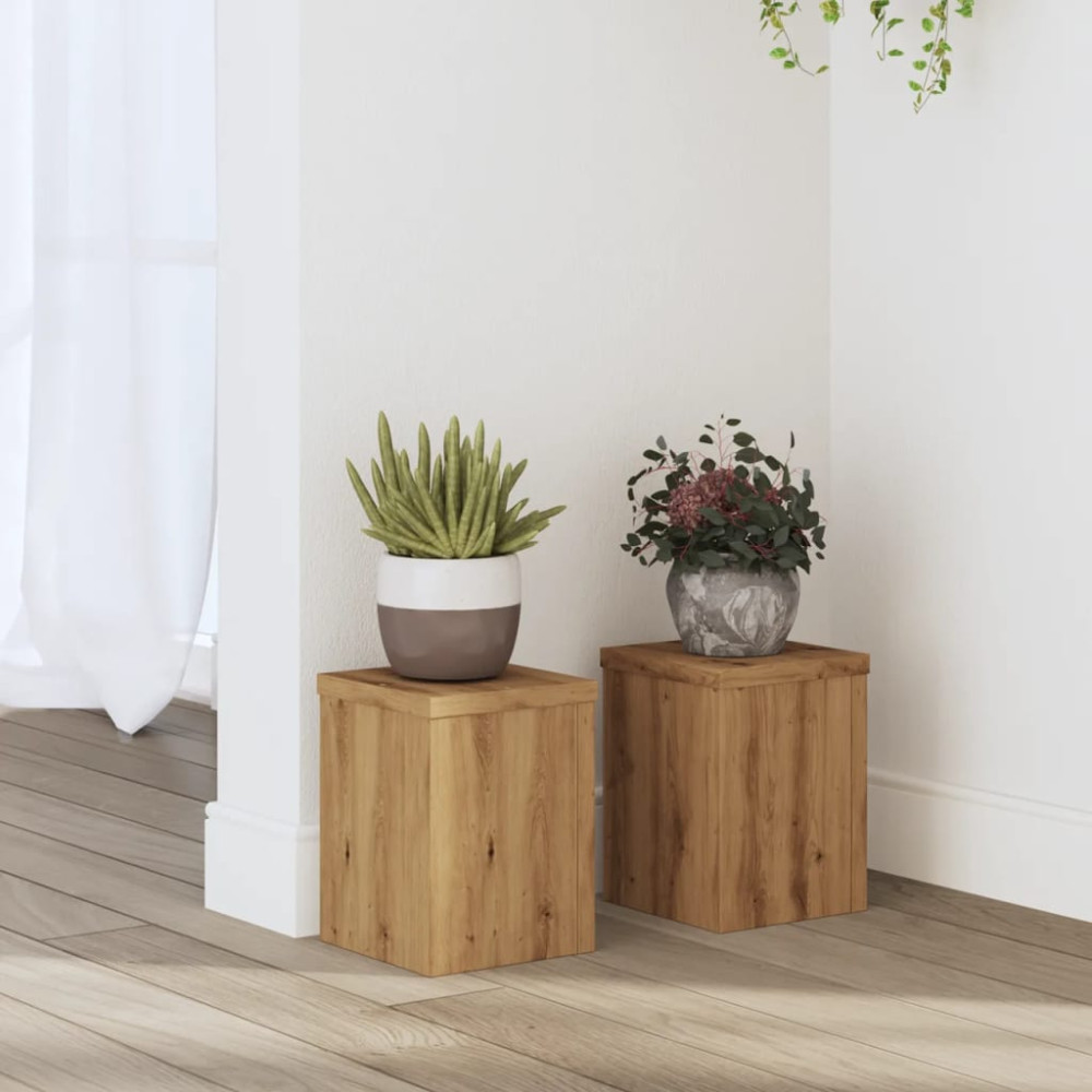 Produktbild för Växtställ 2 st ek 15x15x20 cm konstruerat trä