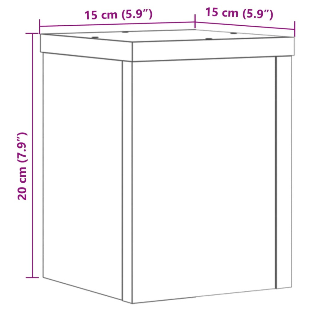 Produktbild för Växtställ 2 st ek 15x15x20 cm konstruerat trä