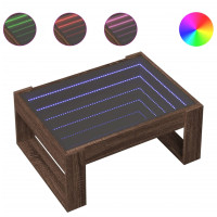 Produktbild för Soffbord med Infinity LEDs brun ek 70x53x30 cm