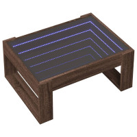 Produktbild för Soffbord med Infinity LEDs brun ek 70x53x30 cm