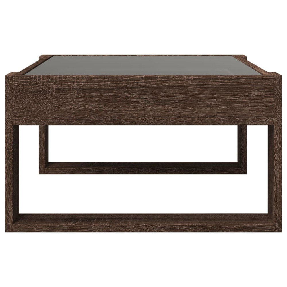 Produktbild för Soffbord med Infinity LEDs brun ek 70x53x30 cm