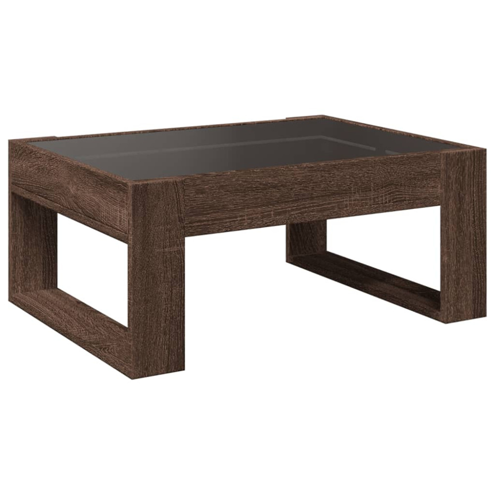 Produktbild för Soffbord med Infinity LEDs brun ek 70x53x30 cm