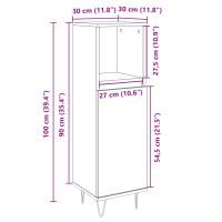 Produktbild för Badrumsskåp sonoma-ek 30x30x100cm konstruerat trä