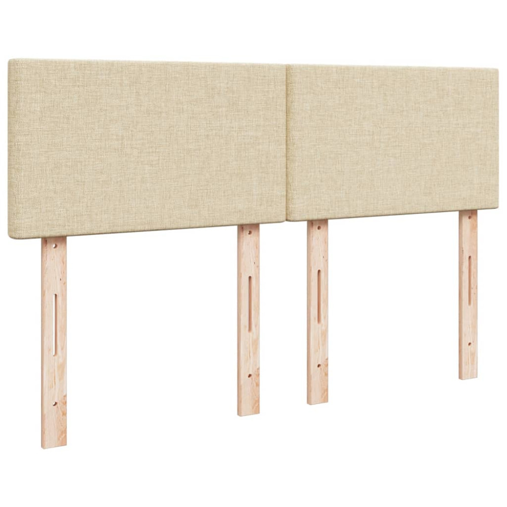 Produktbild för Ramsäng med madrass gräddvit 140x190 cm tyg