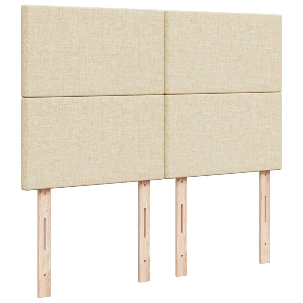 Produktbild för Ramsäng med madrass gräddvit 140x190 cm tyg
