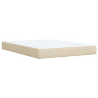 Produktbild för Ramsäng med madrass gräddvit 140x190 cm tyg